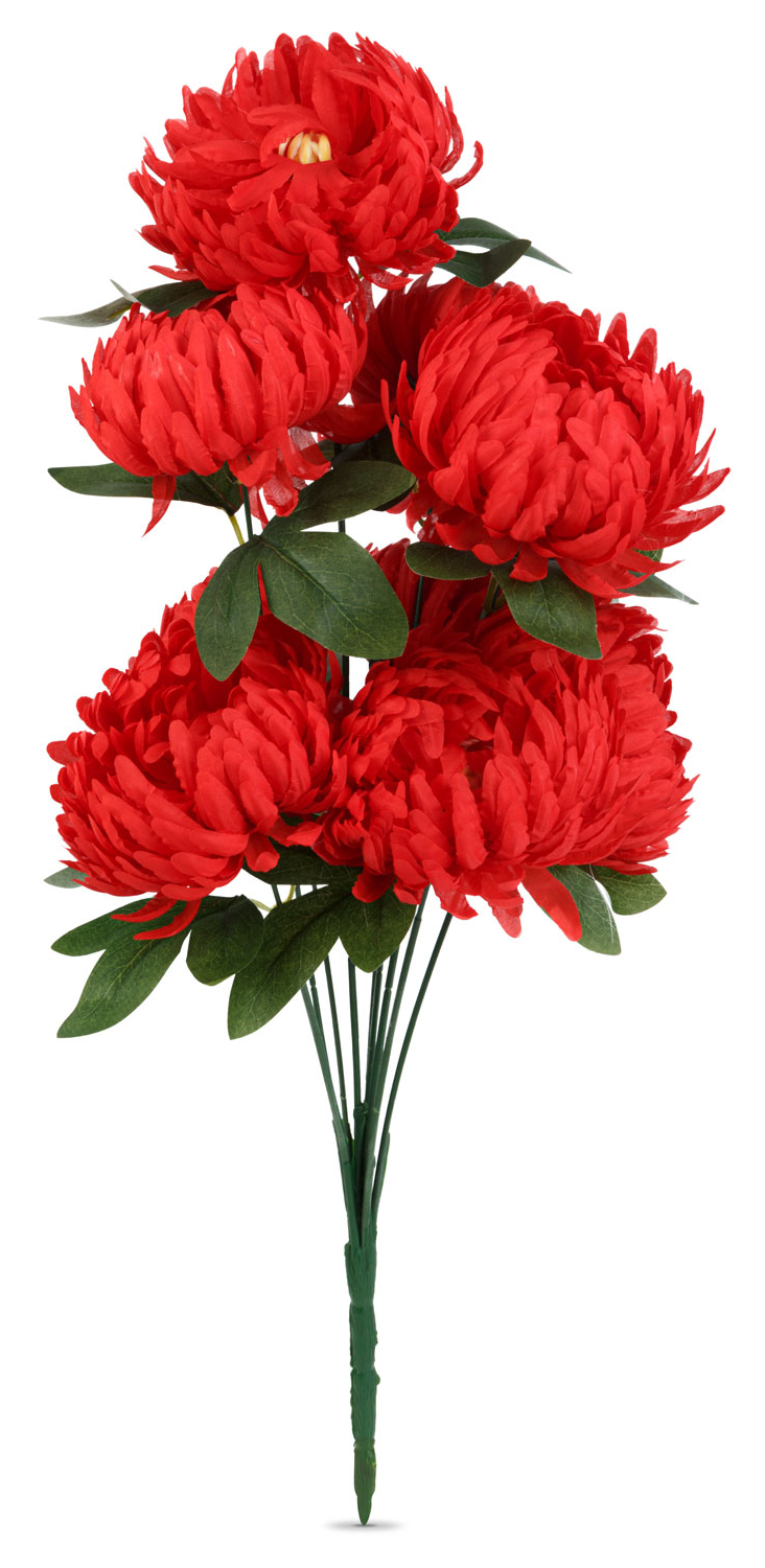 VOG & ARTHS Műnövény dekoráció, krizantém, piros, 12 x 58 cm (11912C)