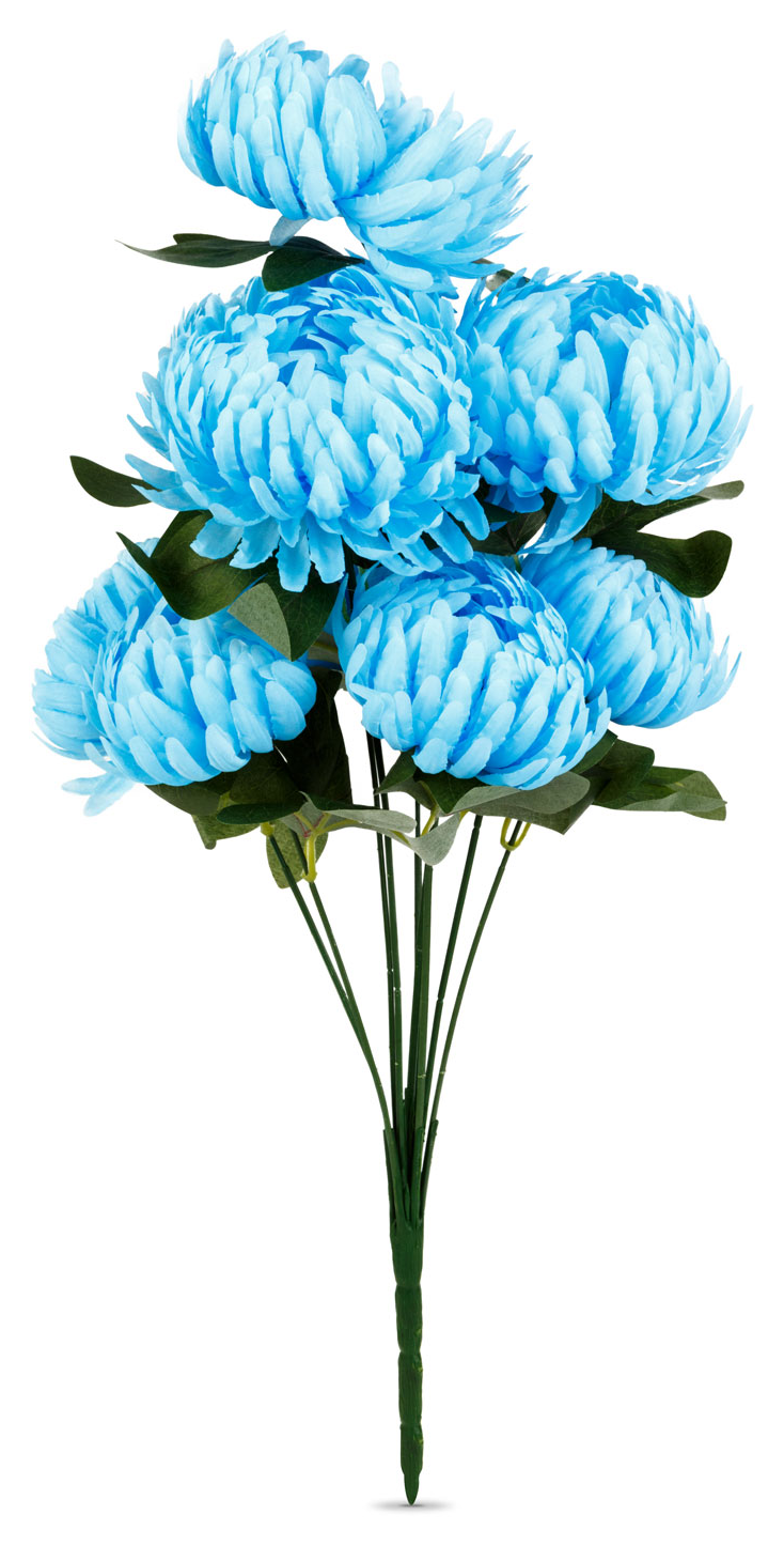 VOG & ARTHS Műnövény dekoráció, krizantém, kék, 12 x 58 cm (11912D)