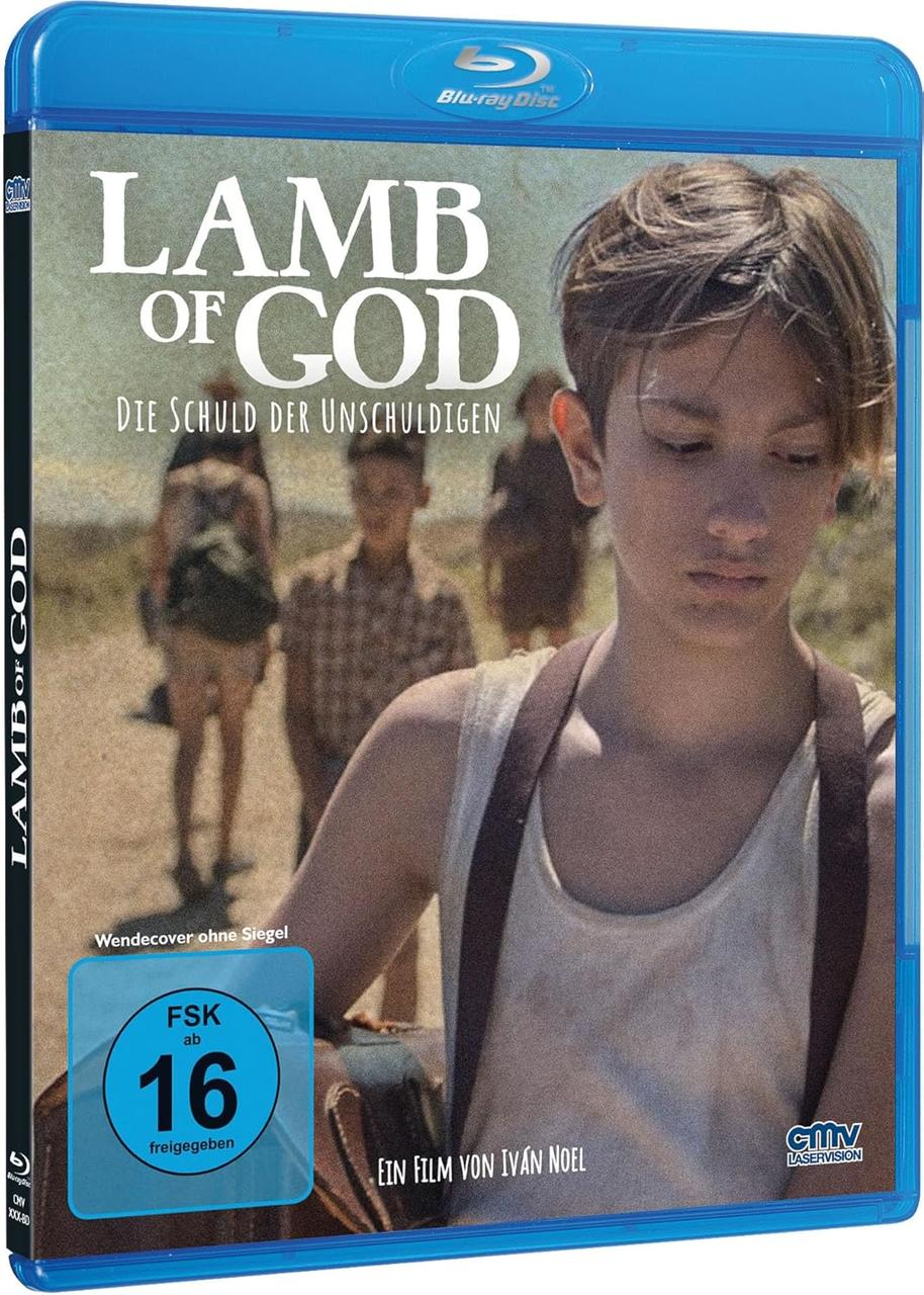 DVD-Cover: Junge schaut nach unten, zwei Personen gehen hinter ihm. Titel: Lamb of God.