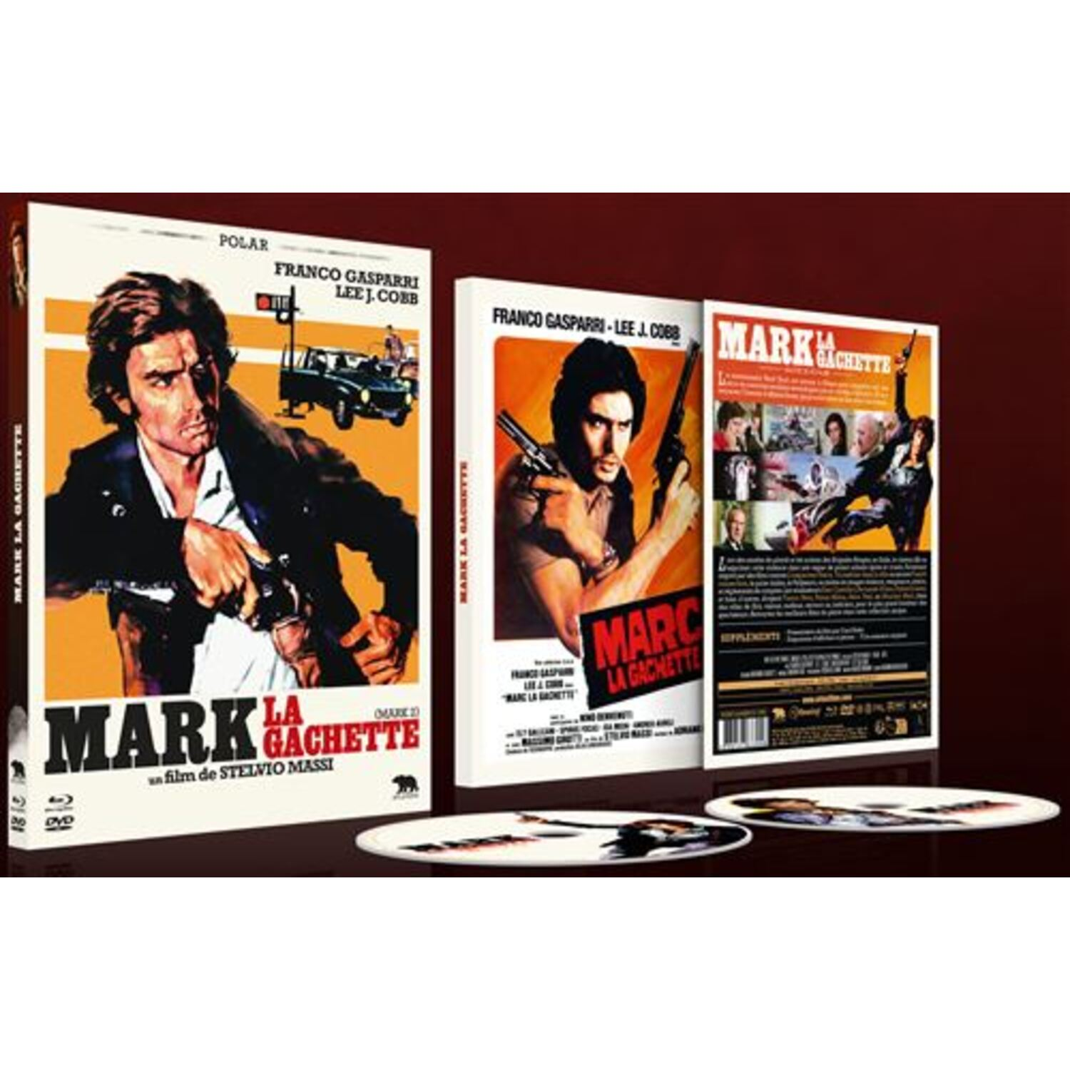 DVD-set voor 'Mark la Gachette' met de hoes en twee extra afbeeldingen van de film.