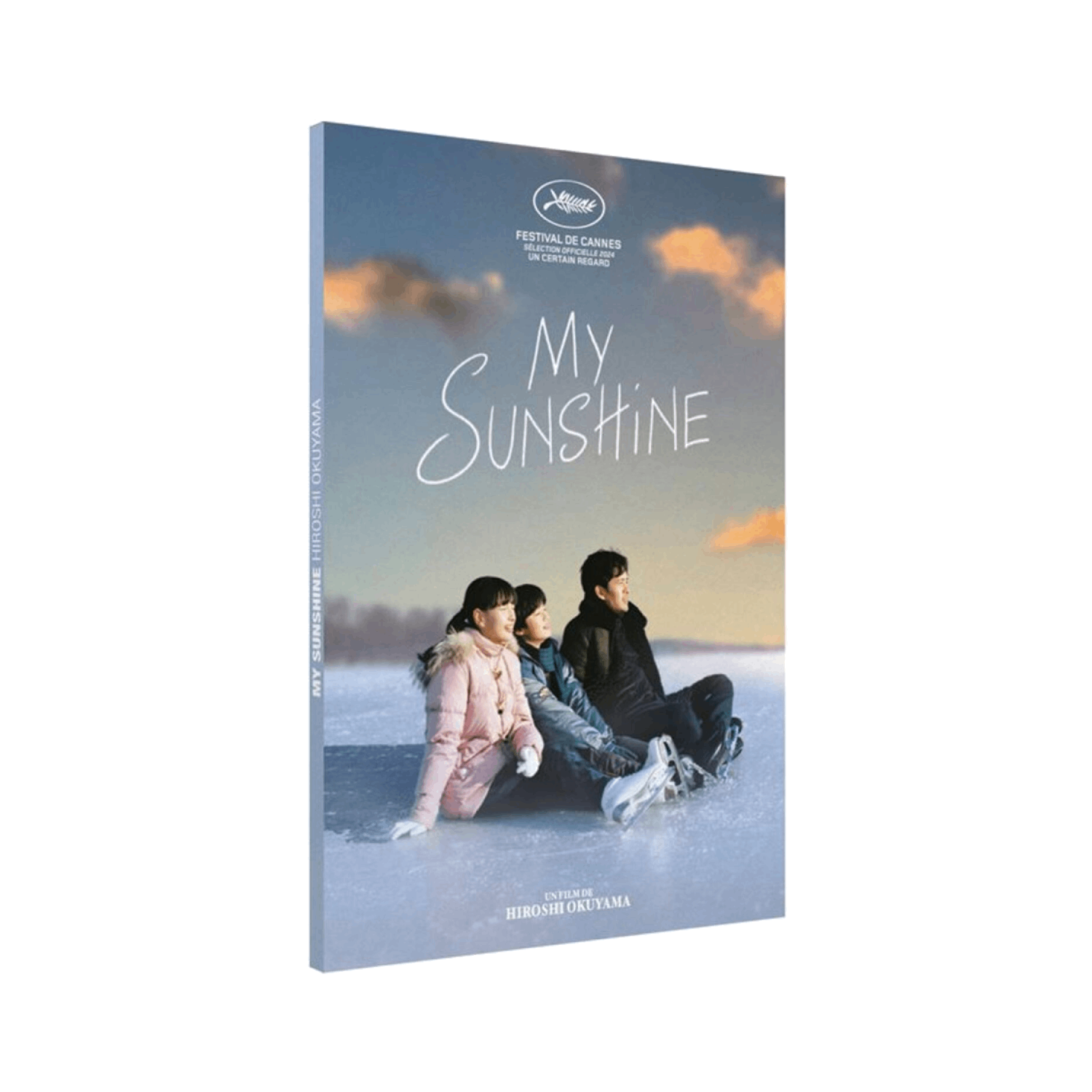 Filmposter "My Sunshine" toont drie mensen op ijs, met lucht en wolken op de achtergrond.