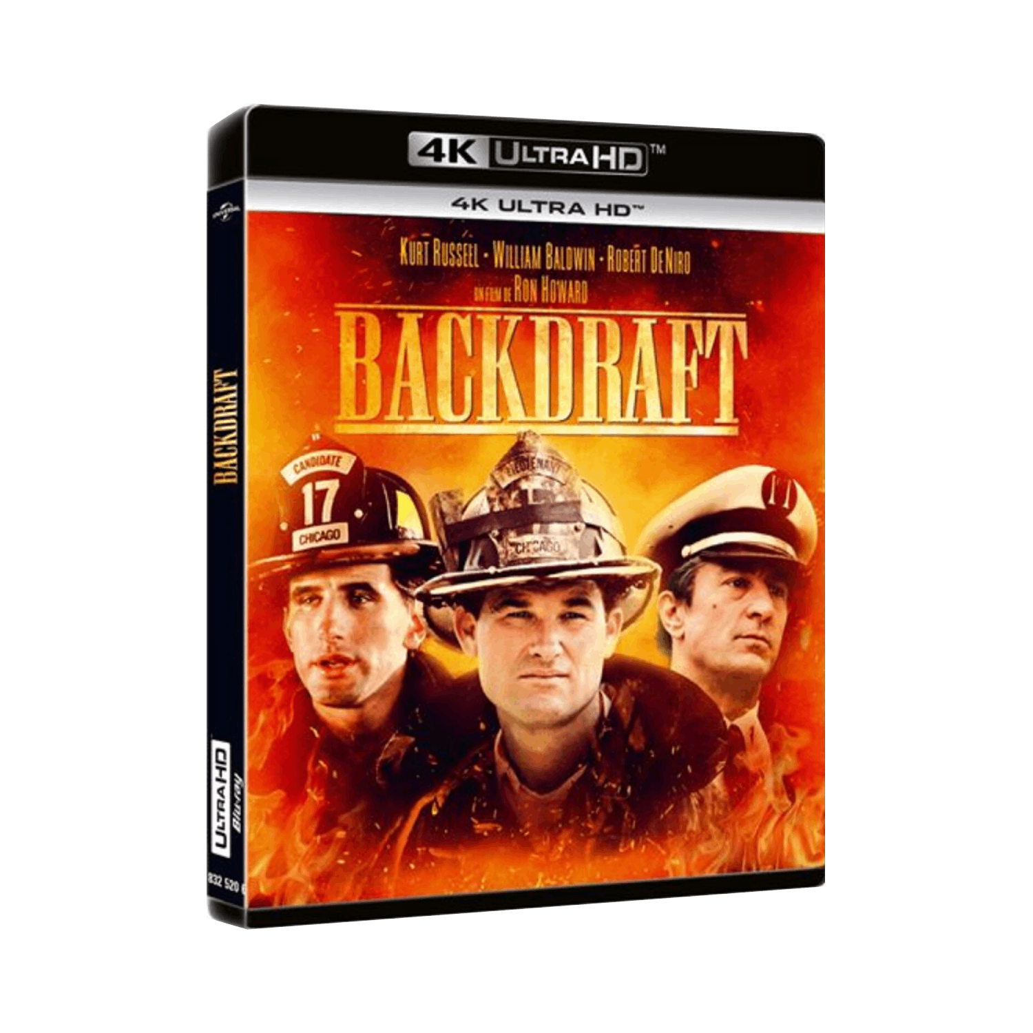 DVD-hoes met brandweermannen. Titel: Backdraft.