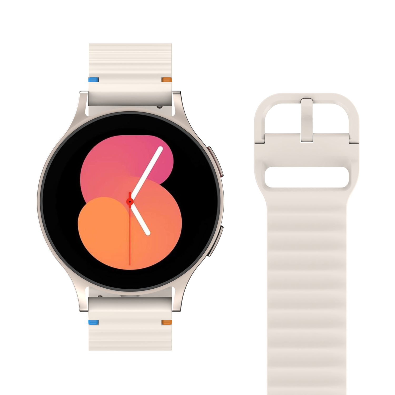 JUST IN CASE ActiveFlex Samsung Galaxy Watch 20mm Horlogebandje Ivoor afbeelding