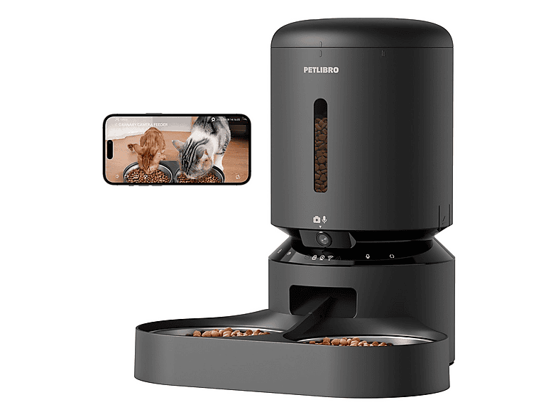 PETLIBRO PL-AF-203-96B GRANARY CAMERA DUAL FOOD TRAY SCHWARZ Automatischer Futterspender