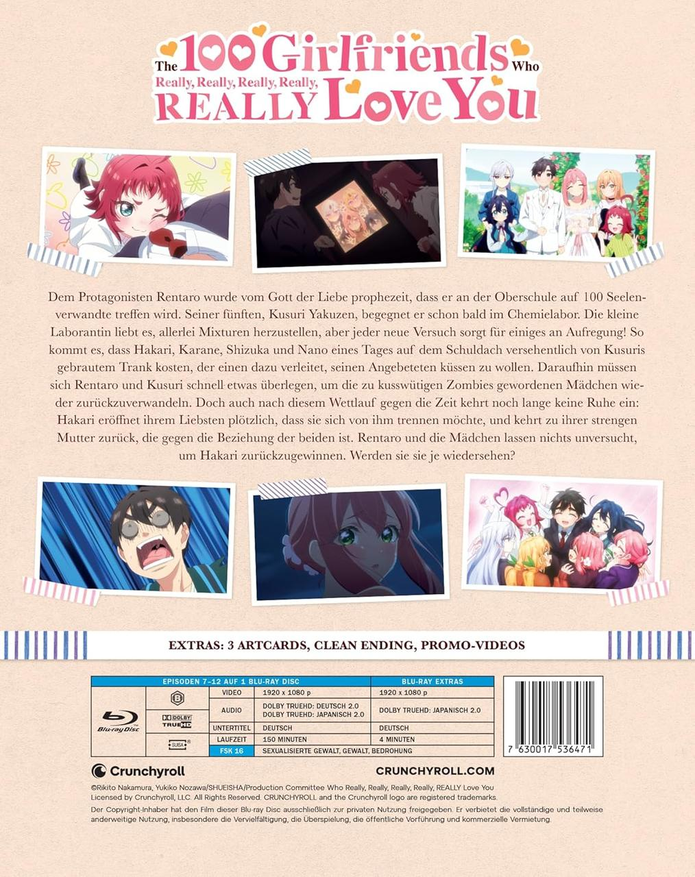 Rückseite des Anime. Charaktere aus der Animeserie. Titel: Die 100 Freundinnen, die wirklich, wirklich, wirklich, wirklich, wirklich.