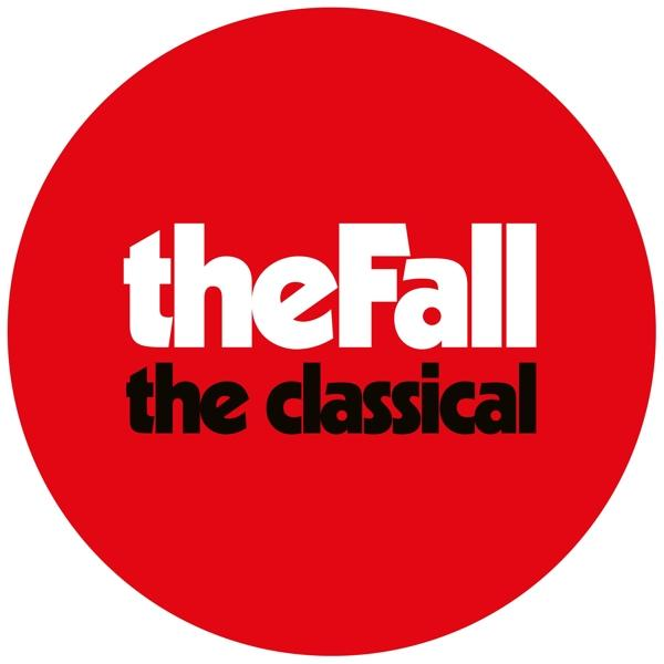 Roter Kreis mit weißem Text: "theFall" über "the classical" in Schwarz, zentriert.