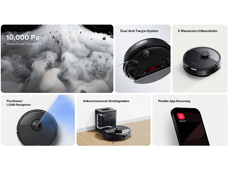 Roborock Q7 TF+ Saugroboter mit Wischfunktion (Schwarz, Laufzeit: 150 min, mit Absaugstation) — Foto 3 von 5