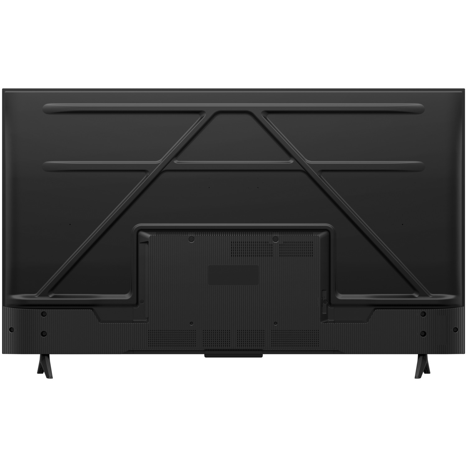 Dos de TV noir. Design structuré avec points de montage et ports.