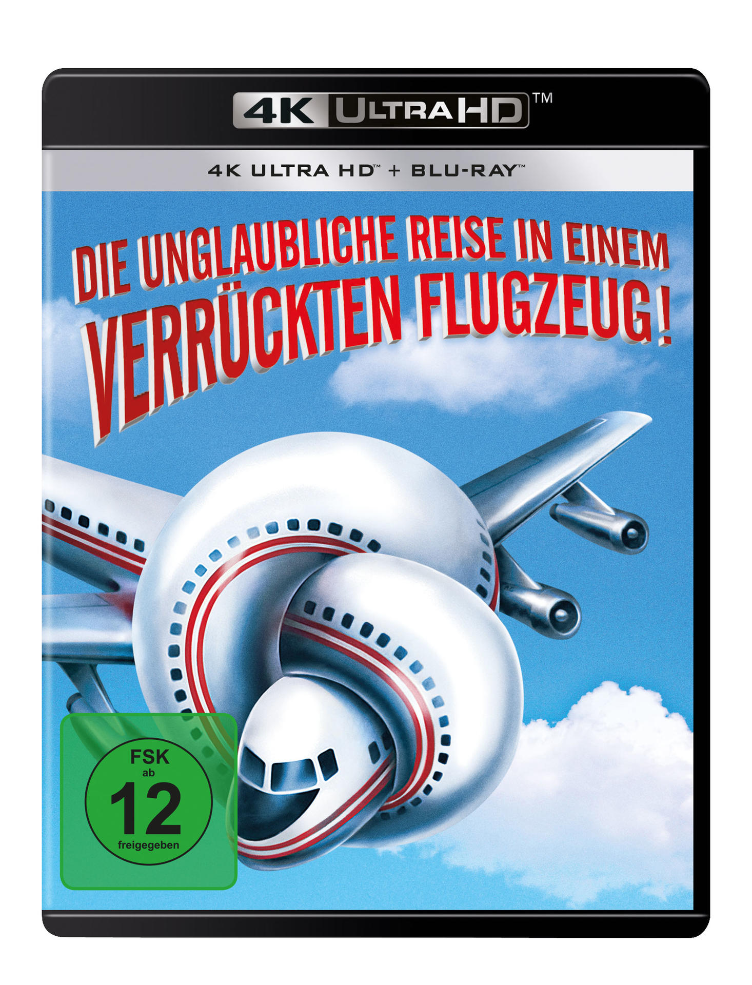 Filmcover. Zwei Flugzeuge in einem Knoten verknotet. Titel: Die Unglaubliche Reise...!