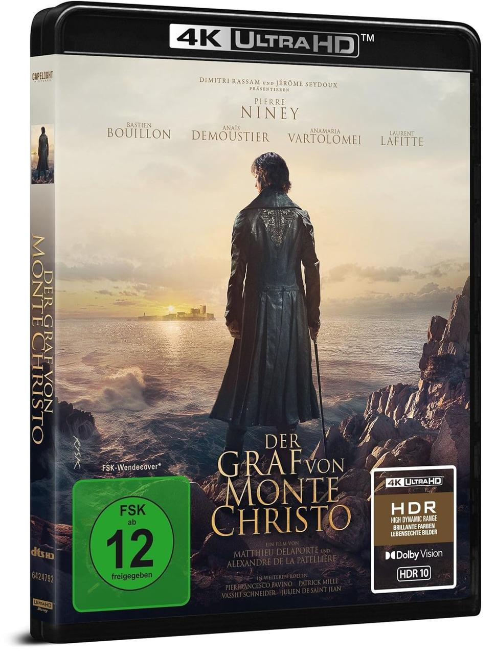Filmposter für 'Der Graf von Monte Christo' mit einem Mann im Meer mit einem Schwert.