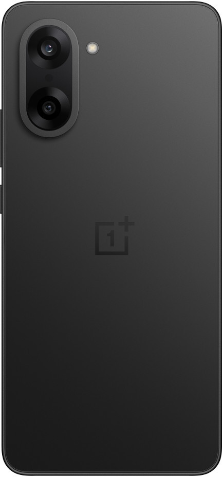 Tył czarnego smartfona. Aparat u góry, lampa błyskowa i logo OnePlus. Elegancki, minimalistyczny design.