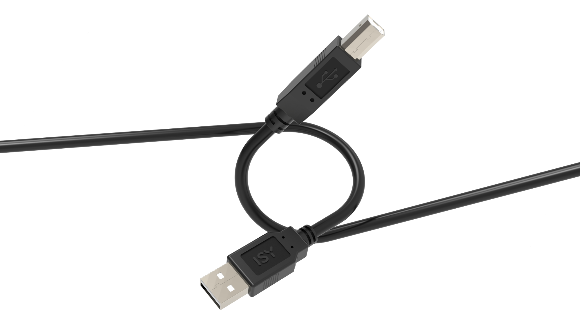 ISY USB 2.0 A-B kábel, 3 méter, fekete (IUC-1004)