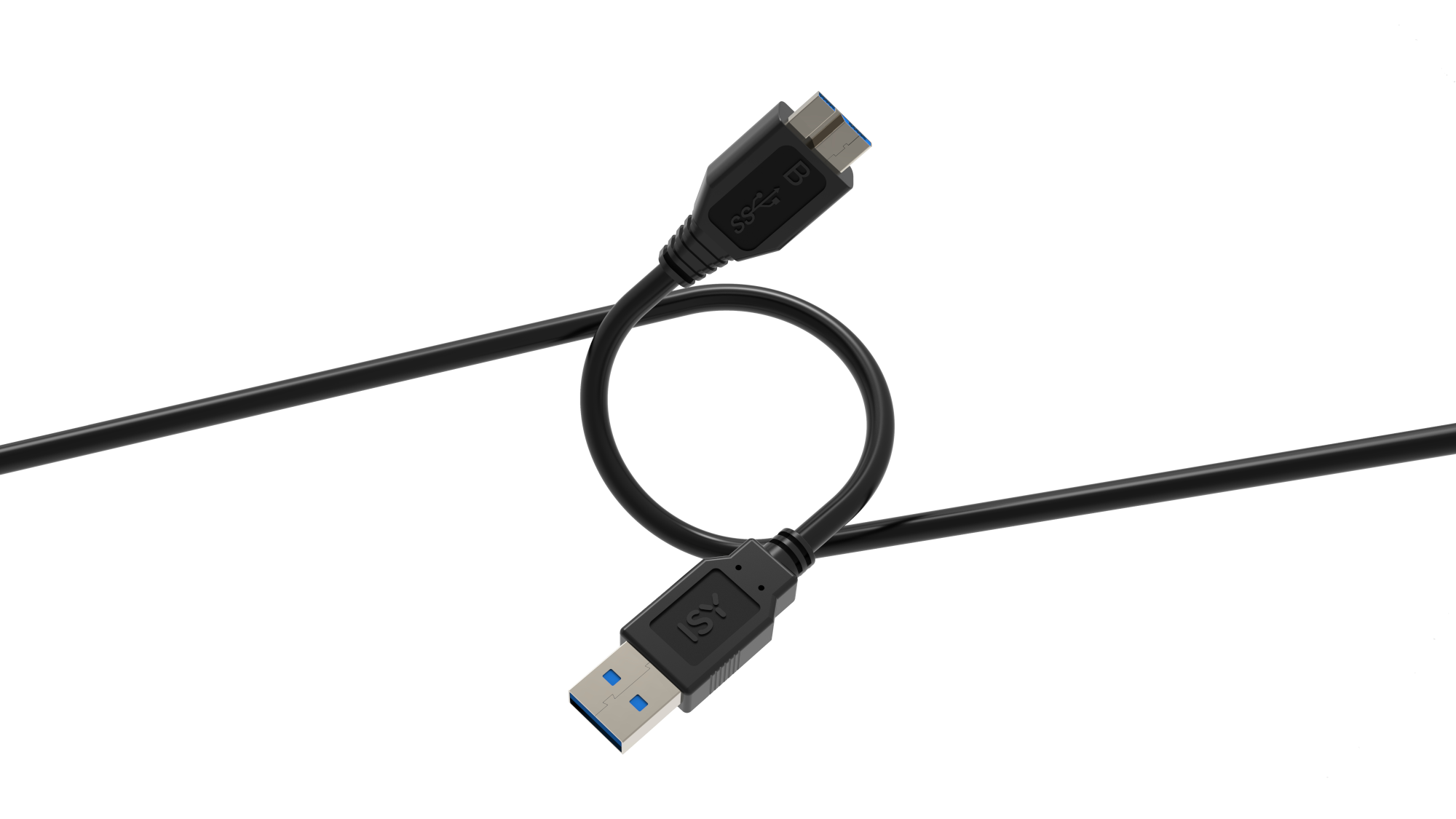 ISY USB 3.0 A-micro összekötő kábel, 1,5 méter, fekete (IUC-1013)