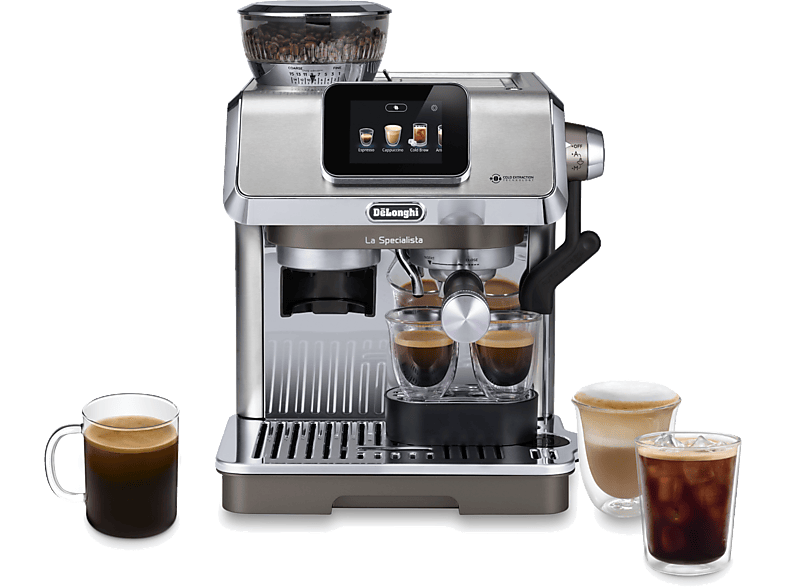 De'Longhi La Specialista Touch EC9455.M, Molinillo integrado, Táctil, 1.7 L, 4 Niveles de temperatura, 1450W, 15 bar, Metal