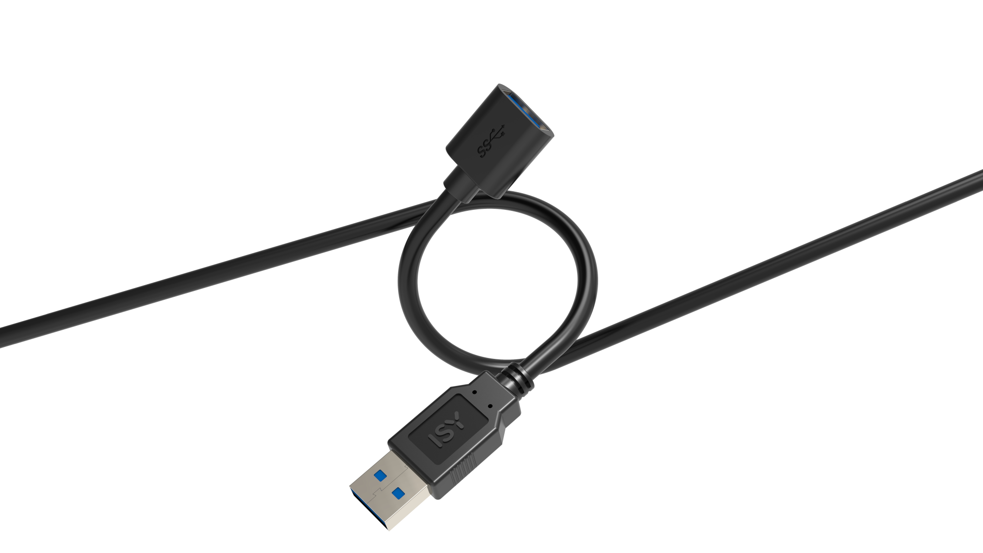 ISY USB 3.0 hosszabbító kábel, 1,5 méter, fekete (IUC-1025)