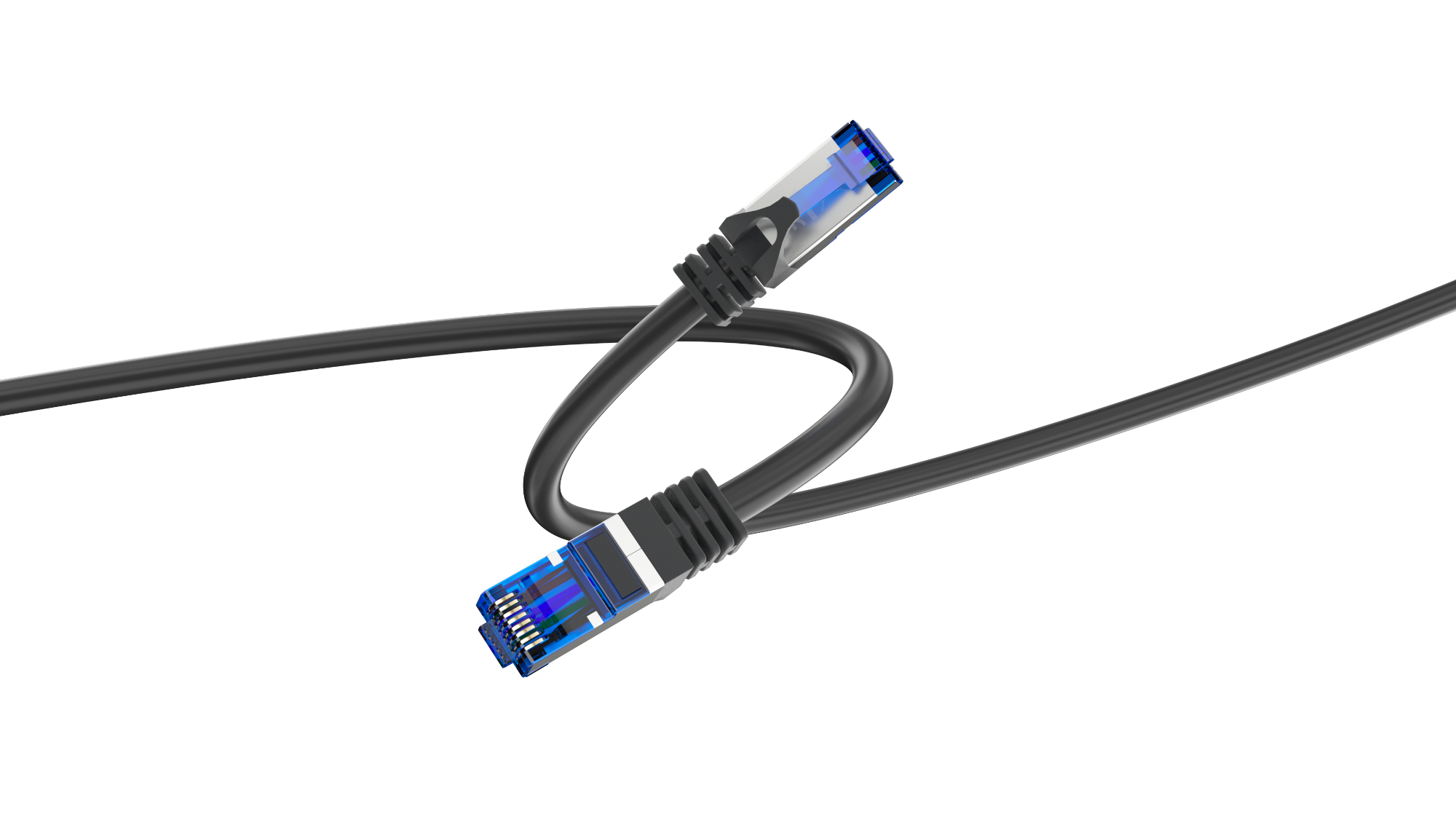 ISY RJ-45 Patchkábel, CAT6a, S/FTP, 3 méter, fekete (IPC-1006)