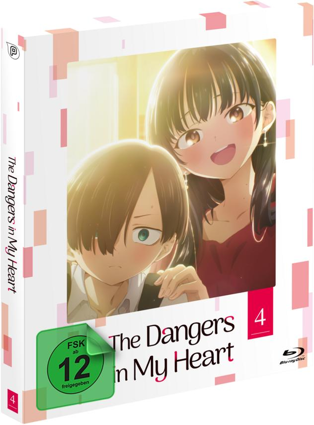 Anime Blu-ray-Box-Art: Zwei Anime-Charaktere, ein lächelndes Mädchen und ein schüchterner Junge, Titel "The Dangers in My Heart".