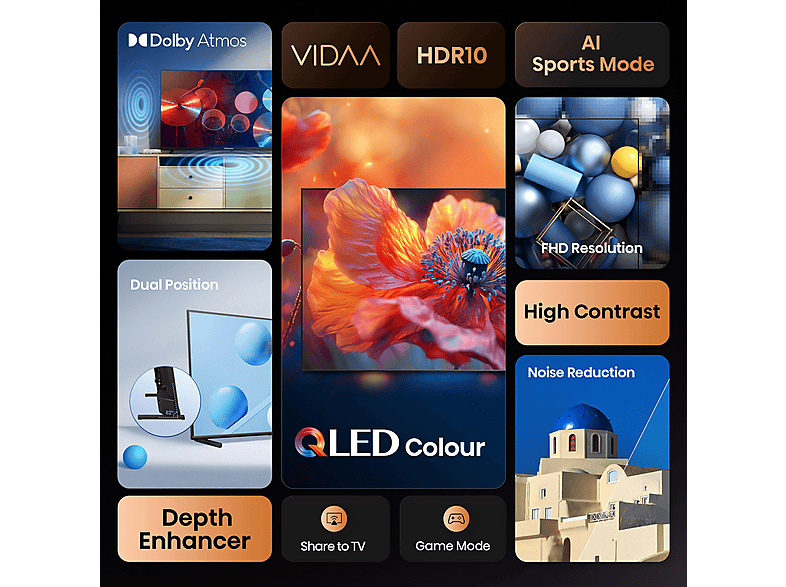 Thumbnail - HISENSE 32A5Q QLED TV (Flat, 32 Zoll / 80 cm, Full-HD, SMART TV)