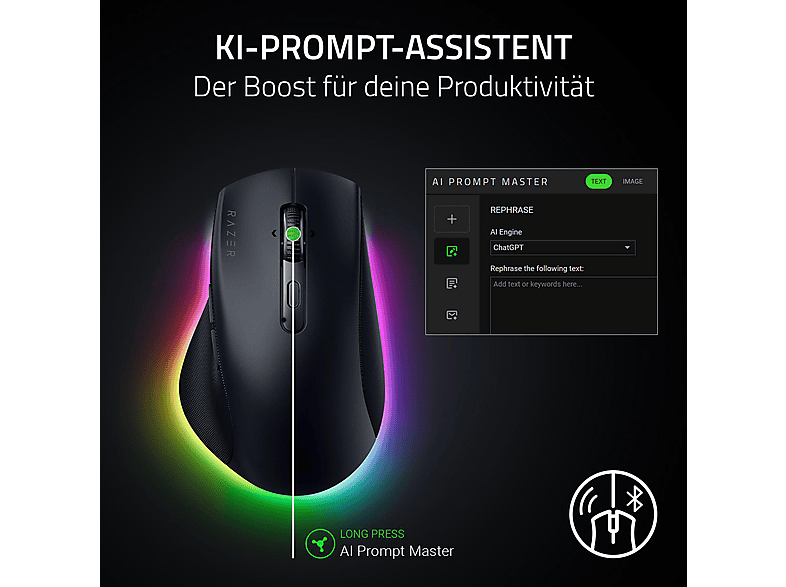 Thumbnail - RAZER Pro Click V2 Maus, Schwarz