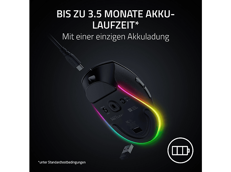 Thumbnail - RAZER Pro Click V2 Maus, Schwarz