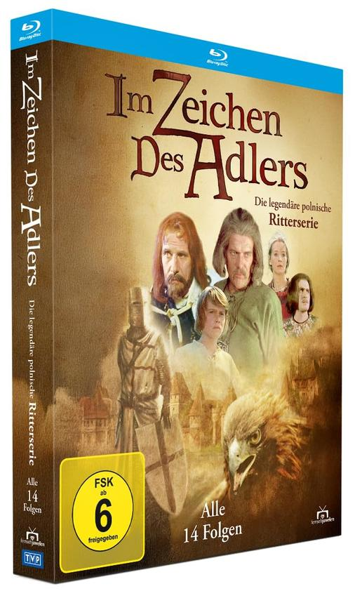 DVD-Cover. Titel "Im Zeichen Des Adlers". Enthält Schauspieler, Adlergrafik und Bewertung 6. Auf Deutsch.