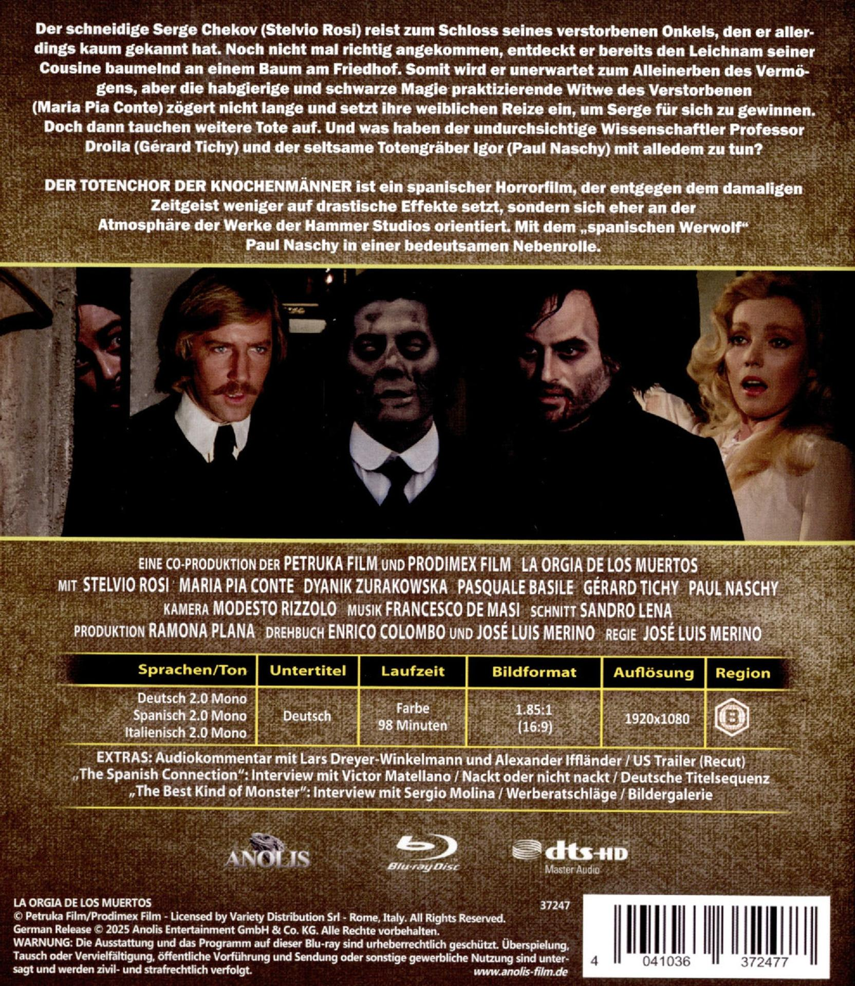 Filmcover mit Schauspielern, Text und Blu-ray-Details. Enthält Filmtitel, Credits und einen Urheberrechtshinweis.