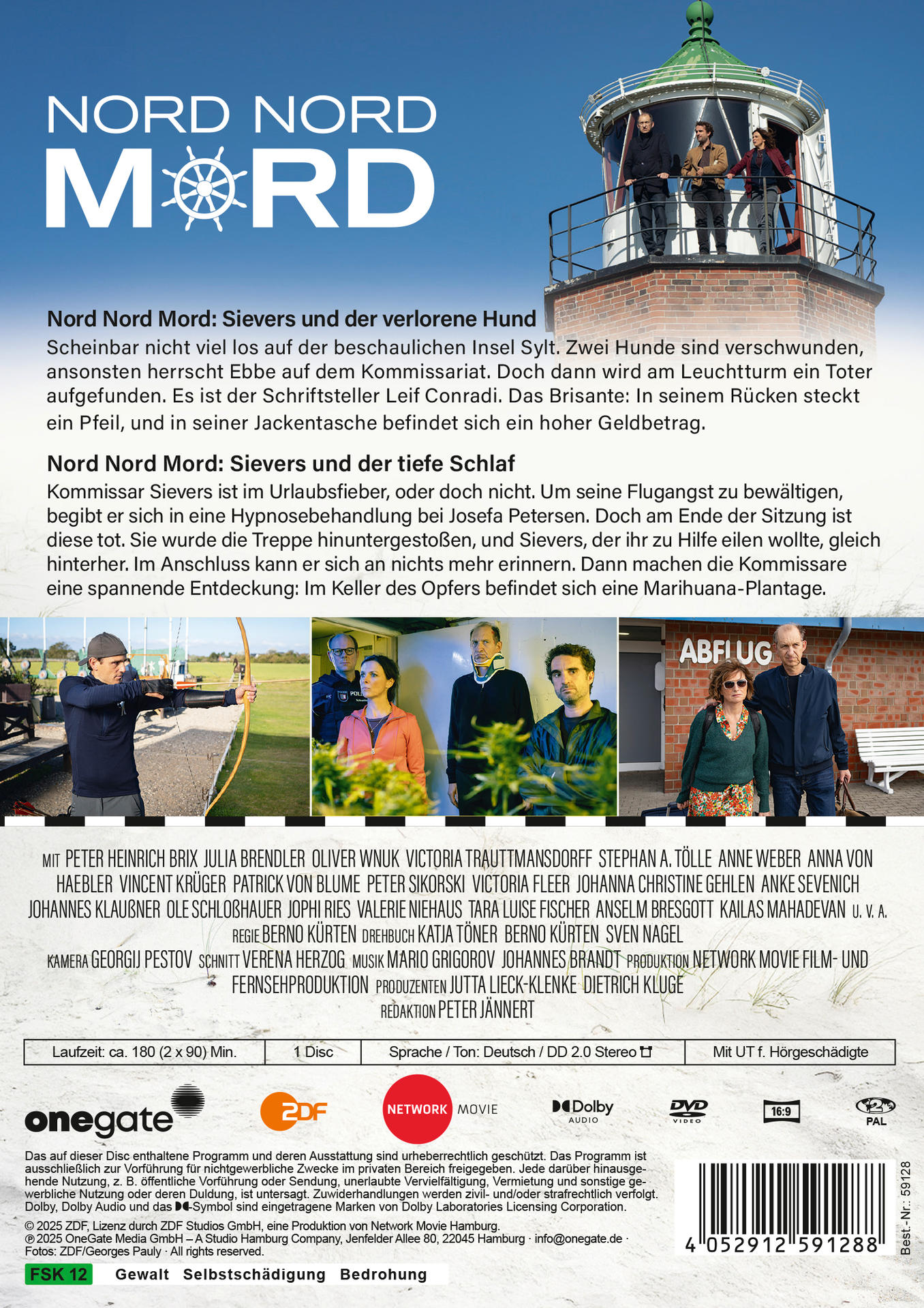 DVD-Cover. Leuchtturm, Schauspieler. Text: Nord Nord Mord. Sievers und der verlorene Hund. Deutsche TV-Serie.