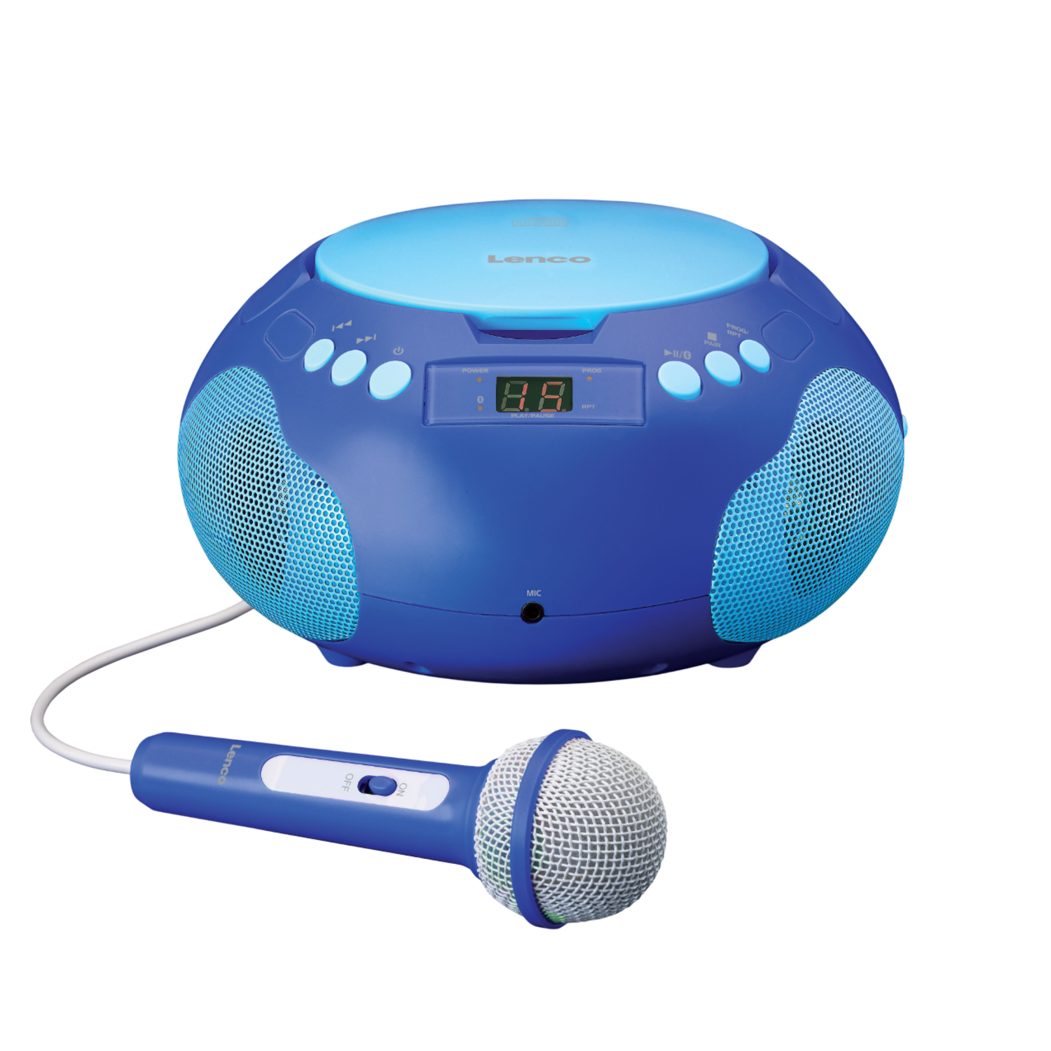 Lenco Portable Radio Cd Player Bt And Mic Boombox Blauw