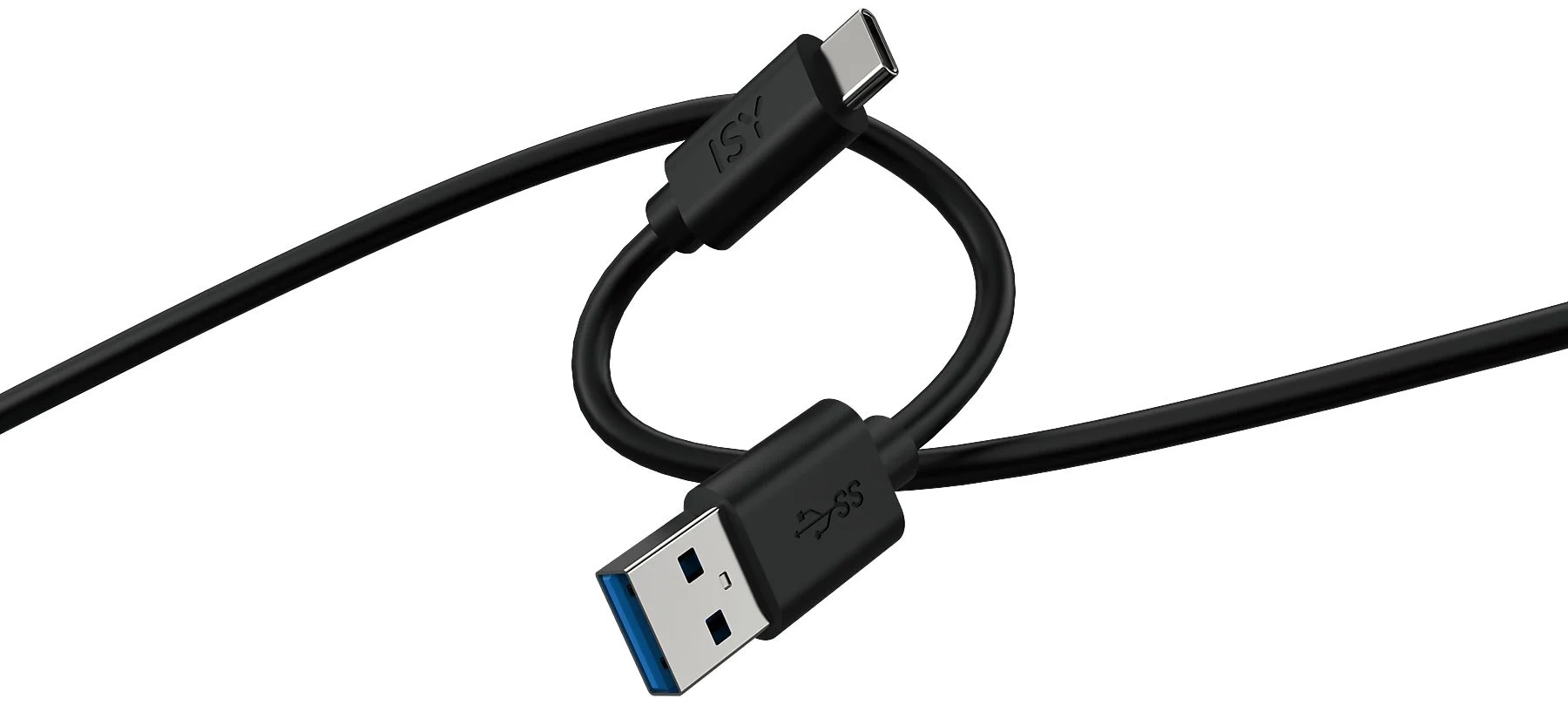 ISY USB 3.2 Type-C - USB-A összekötő kábel, 1.5 méter, fekete (IUC-1029)