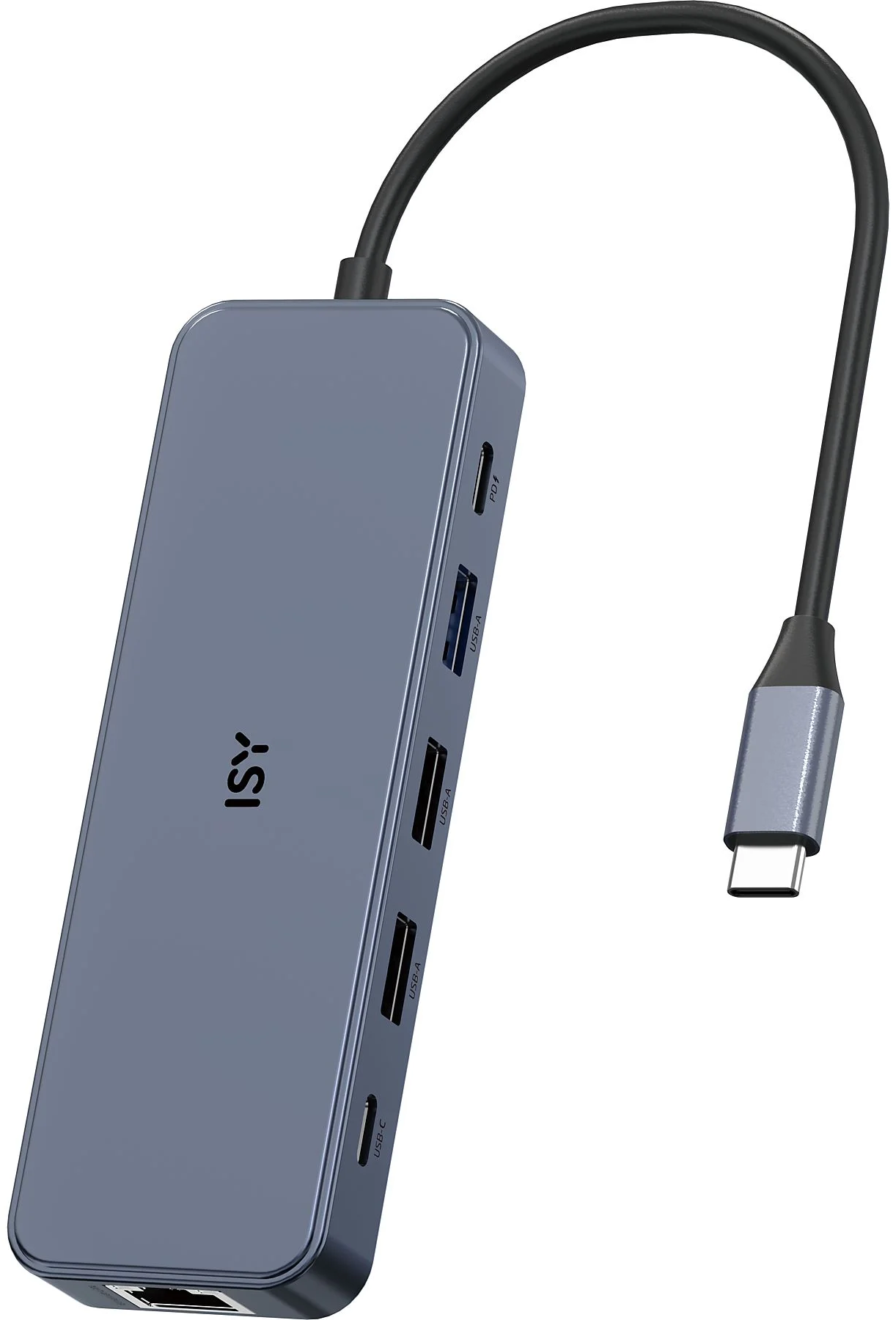ISY USB 3.0 Type-C 10-in-1 Multiport adapter, 4K HDMI 2.0, 3 x USB-A, 2 USB-C, Gigabit LAN, SD (IAD-1034)