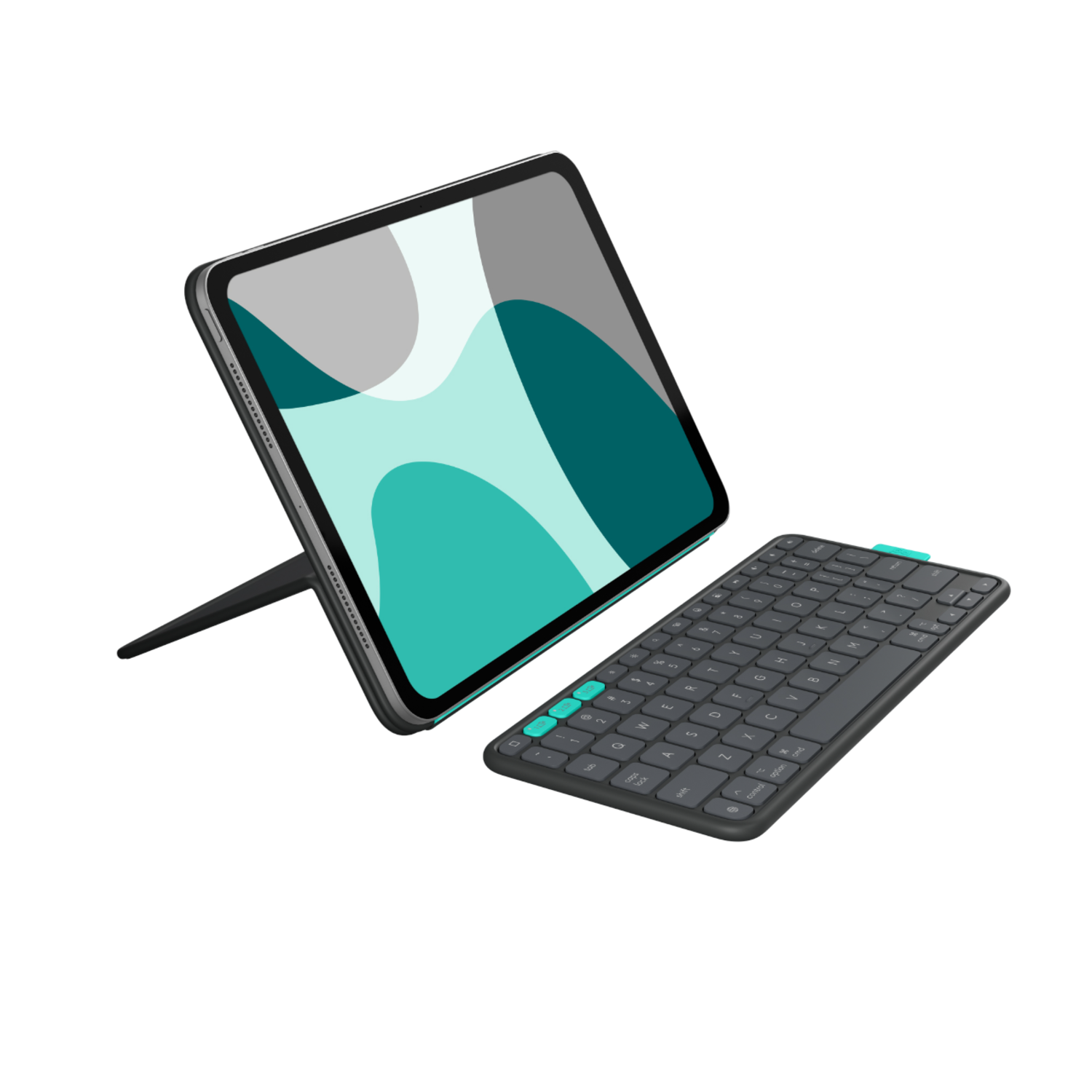 Logitech Flip Folio Beschermhoes Voor Ipad Pro 11-inch (m4 & M5) Air (m2 En M3) (5e Generatie) - Graphite Toetsenbordcase