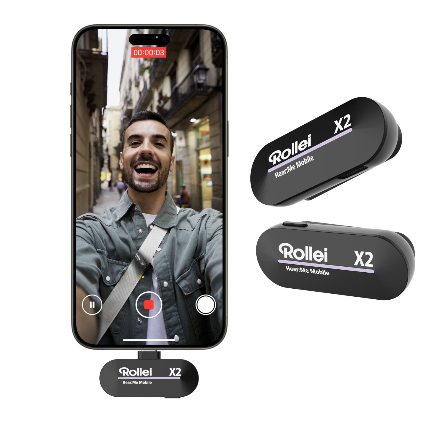 Rollei Hear me Mobile X2 Draadloos Microfoonsysteem (tx/rx 2.4 Ghz Digitaal)