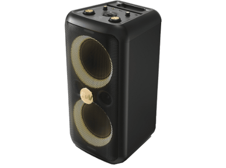 Altavoz de gran potencia - PEAQ PPS 200-RW, 80W, Modo Karaoke, 8h Autonomía, Edición Robbie Williams, Bass Booster, Efectos Iluminación, Negro