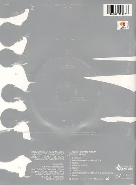 Albumcover in Grautönen, Barcode und Silhouetten von Personen. Text enthält Albumtitel und Titelliste.