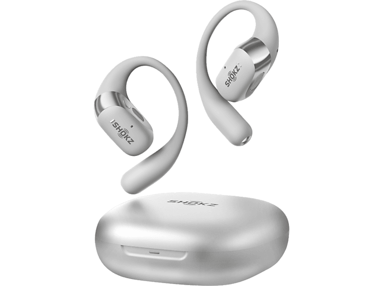 SHOKZ OpenFit 2+, Open-ear True Wireless Kopfhörer Bluetooth Silbergrau