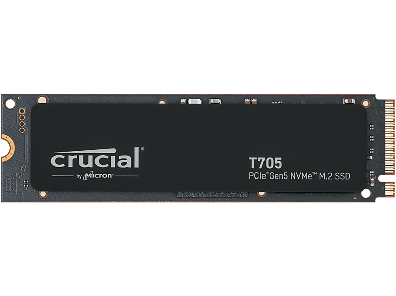 Disco duro SSD interno 2 TB - Crucial T705 PCIe Gen5 NVMe M.2, Interno, Velocidad de lectura 13.600 MB/s, Negro