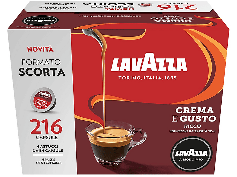 Lavazza Caffè in capsule Crem&Gusto Ricco 216Caps, Lavazza A modo mio, 1,62 kg