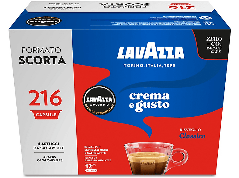 Lavazza Caffè in capsule Crema E Gusto 216Caps, Lavazza A modo mio, 1,62 kg