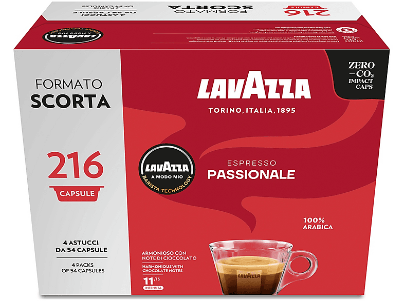 LAVAZZA Caffè in capsule PASSIONALE 216 CAPSULE, Lavazza A modo mio, 1,62 kg