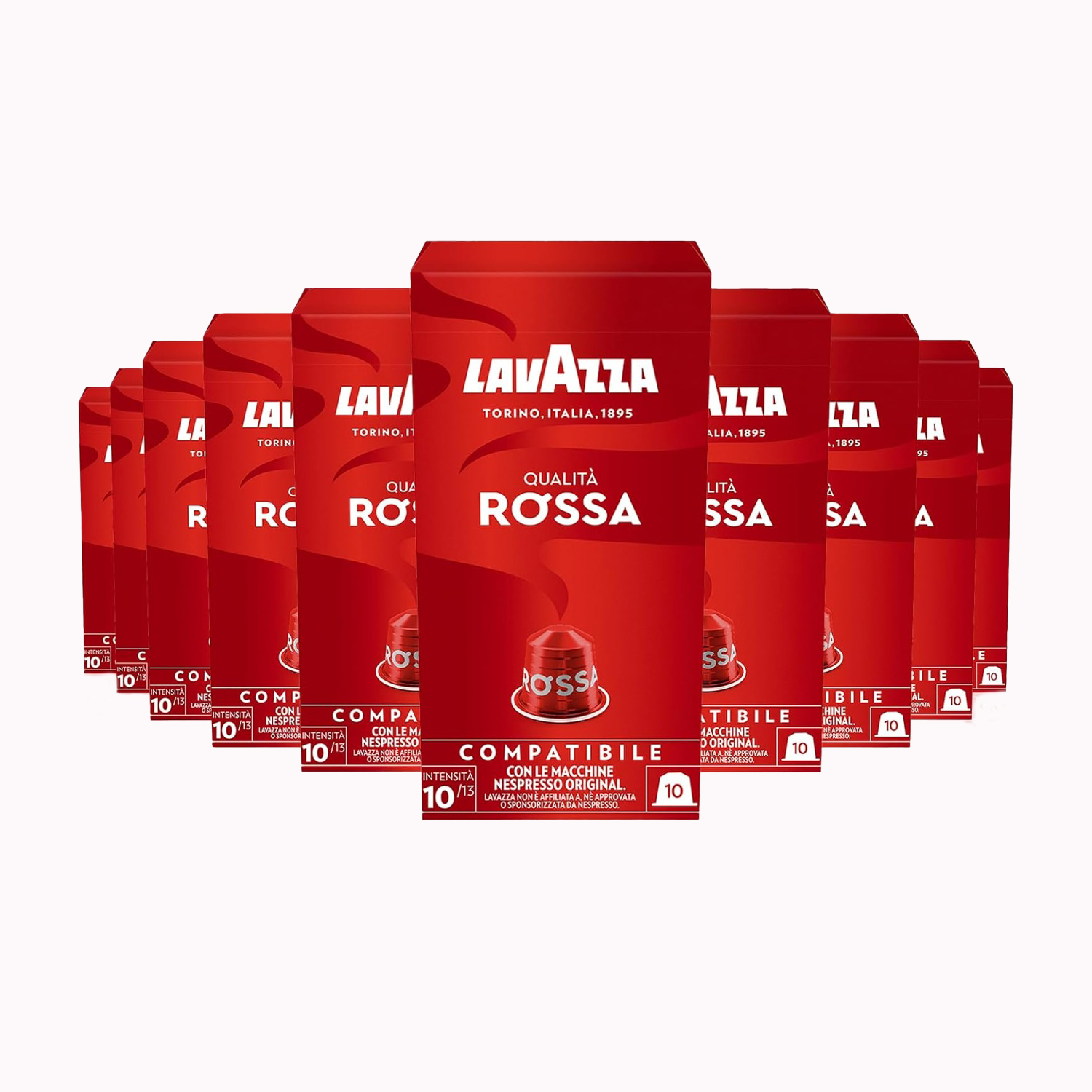 LAVAZZA Caffè in capsula Lavazza Qualità Rossa 100 capsule alluminio compatibili con macchine Nespresso Original