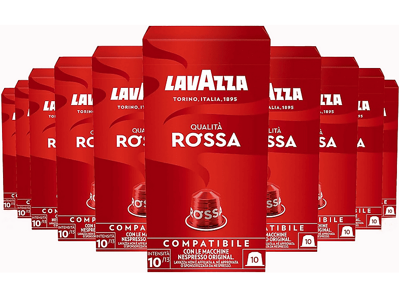 Lavazza Caffè in capsula Lavazza Qualità Rossa 100 capsule alluminio compatibili con macchine Nespresso Original Caffè in capsule