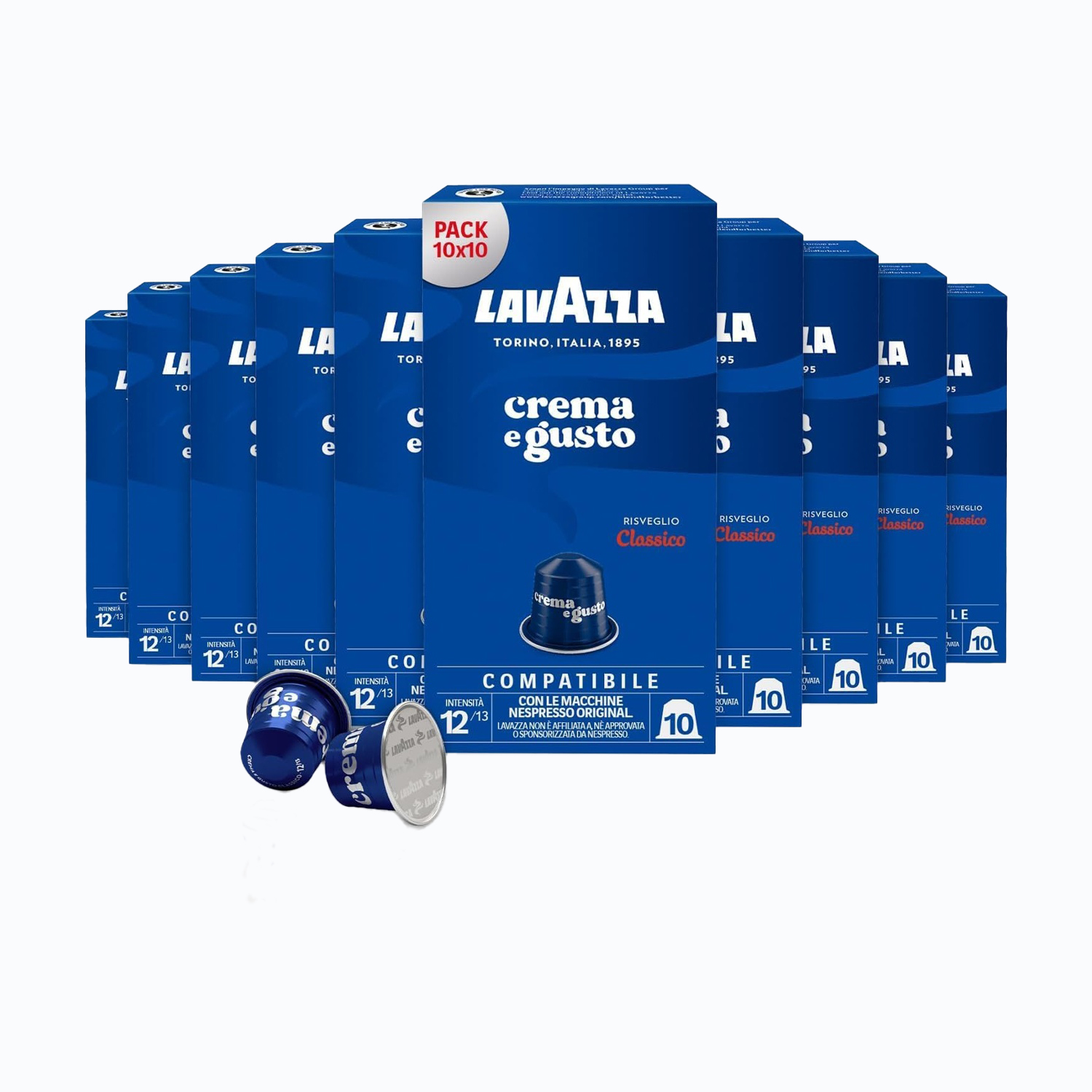 LAVAZZA Caffè in capsule C&GUSTO 100CAPS ALLUMINIO, Compatibili Nespresso, 0,05 kg
