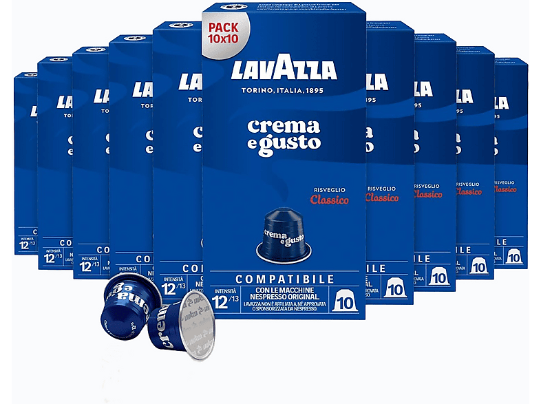 Lavazza Caffè in capsule C&Gusto 100Caps Alluminio, Compatibili Nespresso, 0,05 kg