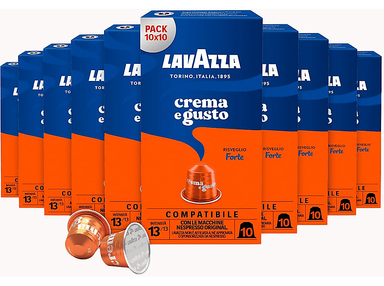 LAVAZZA Caffè in capsule C&G FORTE 100CAPS ALLUMIN, Compatibili Nespresso, 0,05 kg