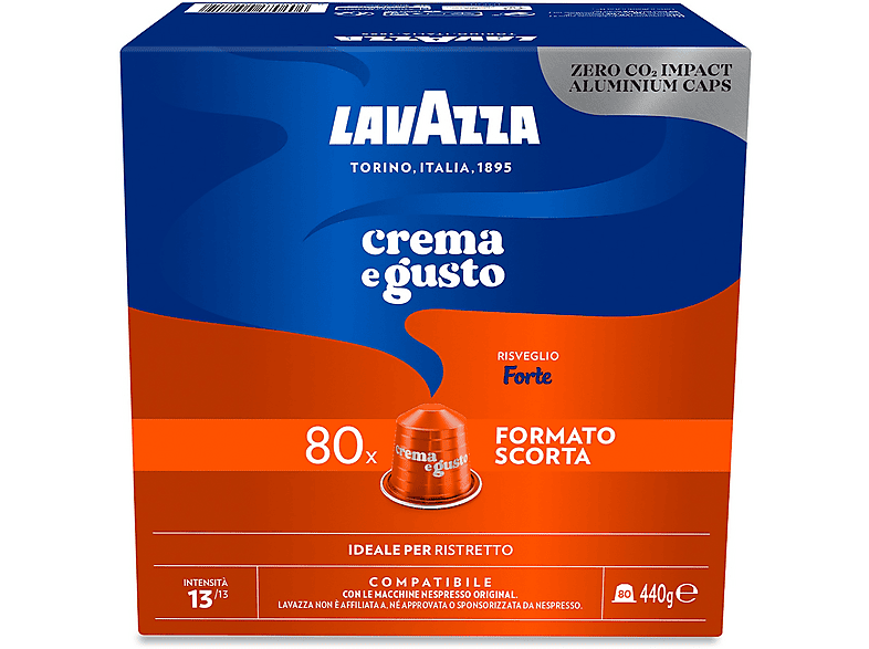 Lavazza Caffè in capsule C&G Forte 80Caps Allumin, Compatibili Nespresso, 0,44 kg