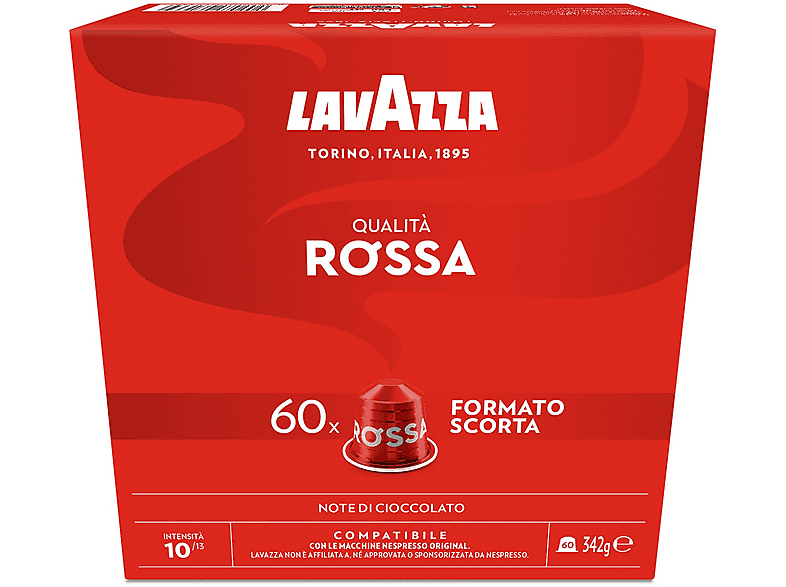 Lavazza Caffè in capsule Qualita' Rossa 60Caps Alu, Compatibili Nespresso, 0,342 kg