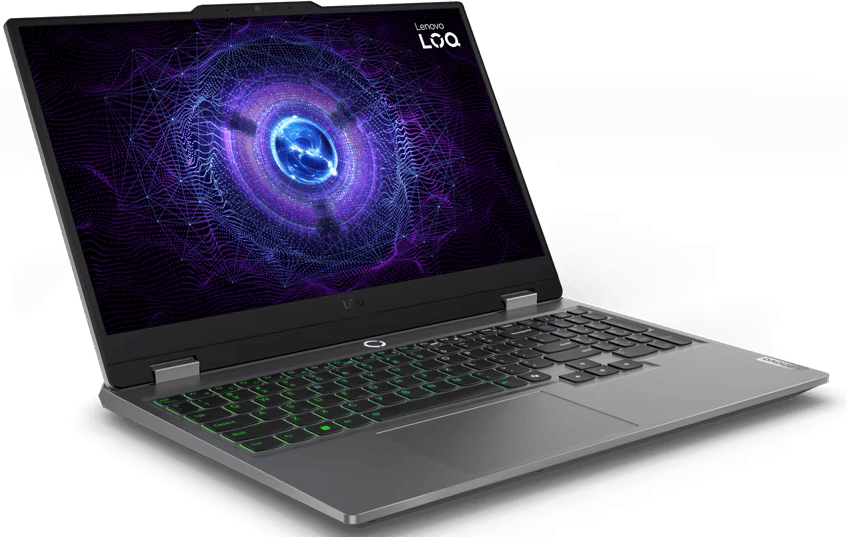 LENOVO LOQ 15iAX9 83GS00E0HV Szürke Gamer laptop (15,6" FHD/Core i5/24GB/1024 GB SSD/RTX4060 8GB/NoOS)