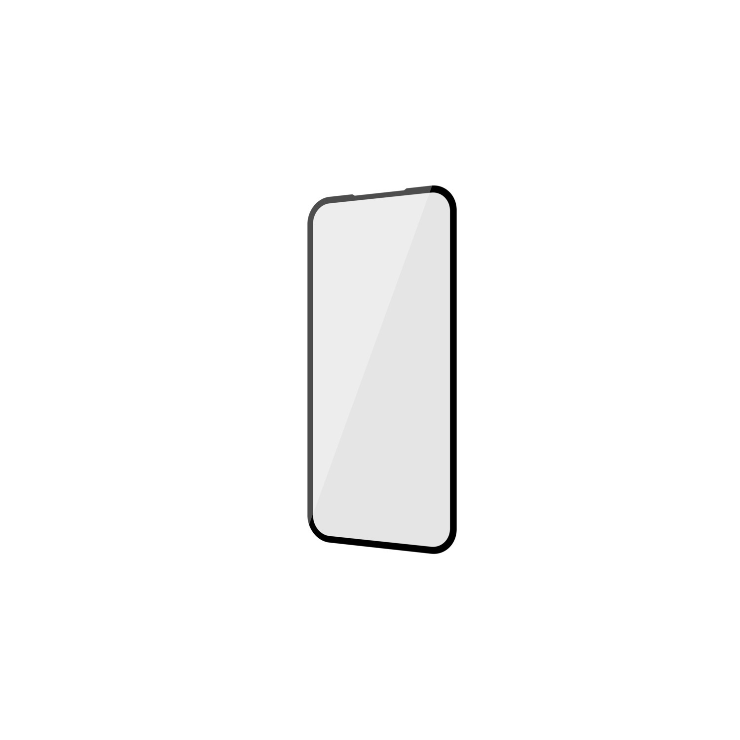 A vector illustration of a smartphone with a white screen and a black frame, isolated on a white background.