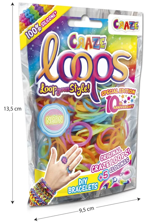 CRAZE LOOPS Gummi karkötő készítő szett - 100 db-os csomag (CR59487)