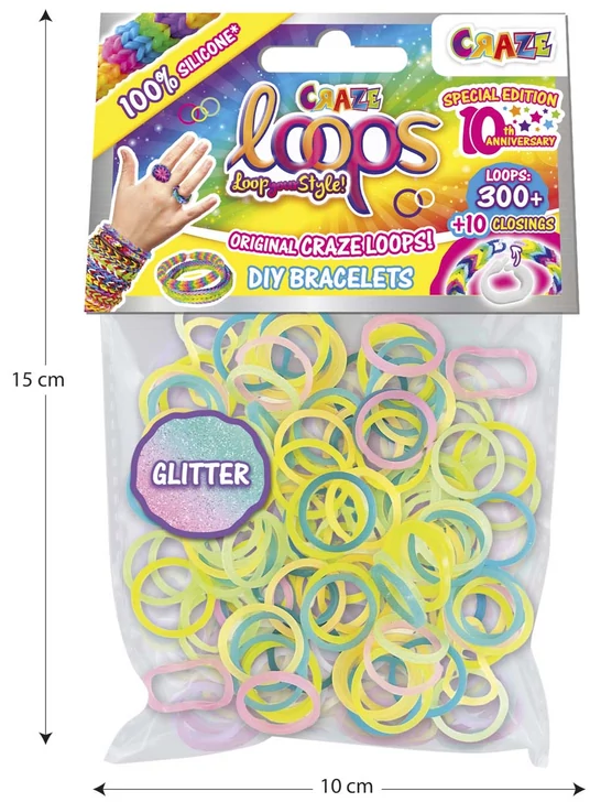 CRAZE LOOPS Gummi karkötő készítő szett - 300 db-os csomag (CR59517)
